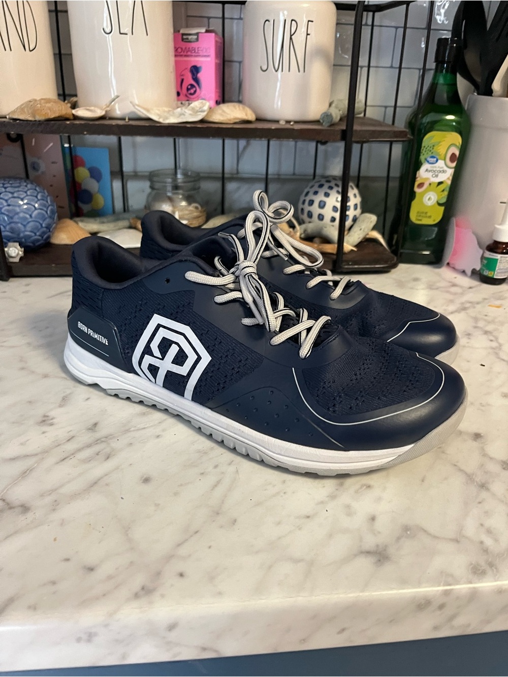 Born Primitive Navy and White Men’s Athletic Trainers size 12